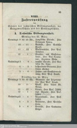 VIII. Jahresprüfung