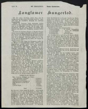 Langsamer Hungertod.