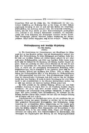 Weltanschauung und deutsche Erziehung : (Schluß)