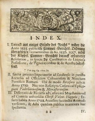 Georgii Melchioris de Ludolf Imperialis Camerae Assessoris, De Jure Camerali Commentatio Systematica : Ex Fontibus Legum Publicarum Et Recessus Visitationis Novissimae Concinnata, Cum Appendice Vario Utilissimo, Indice Locupletissimo Praefationibusque Necessariis. [2], Appendix Ad Praecedentem Commentationem De Jure Camerali, cujus contenta demonstrat praefixus Index