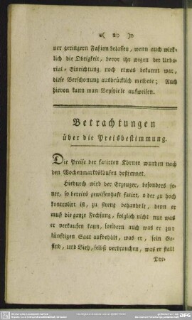 Betrachtungen über die Preisbestimmung