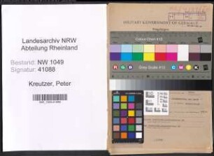 Entnazifizierung Peter Kreutzer , geb. 06.03.1906 (Spediteur)