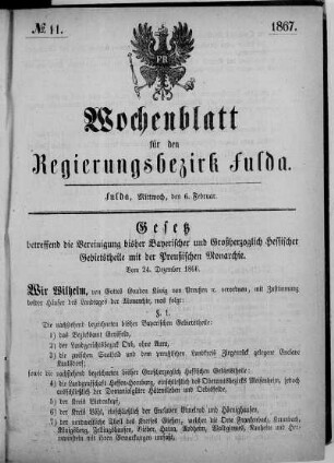 Nr. 11, Ausgabe vom 6. Februar 1867