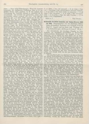 430-435 [Rezension] Schieß, Traugott (Bearb.), Briefwechsel der Brüder Ambrosius und Thomas Blaurer 1509 bis 1548. Band II