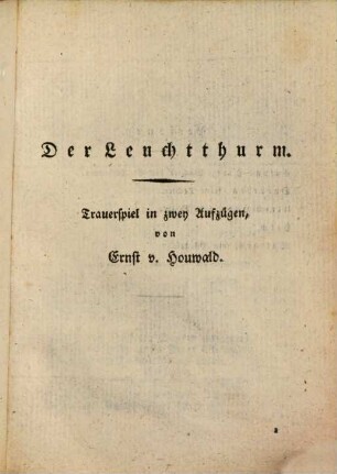 Der Leuchtthurm : Trauerspiel