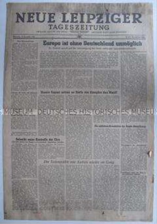 "Neue Leipziger Tageszeitung" überwiegend zu den Kämpfen an der Westfront