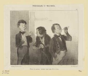 Élèves de sixième voulant jouer aux rhétoriciens, Blatt 15 der Folge „Professeurs et Moutards“, in: „Le Charivari“, Paris 1846