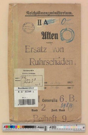 Schadenersatz für das besetzte Gebiet, einschließlich "Ruhrkampfgeschädigte": Bd. 2
