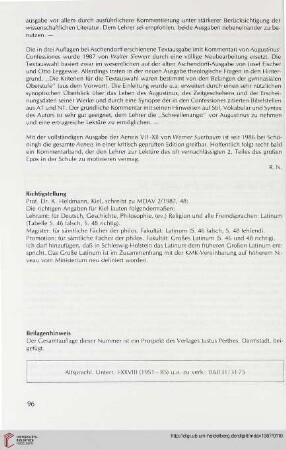 Richtigstellung