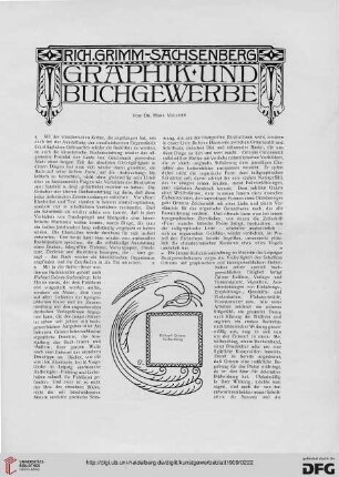 Rich. Grimm-Sachsenberg. Graphik und Buchgewerbe