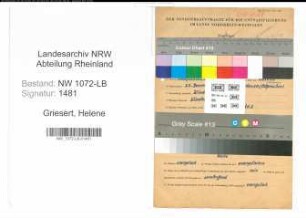 Entnazifizierung Helene Griesert , geb. 22.12.1903 ()