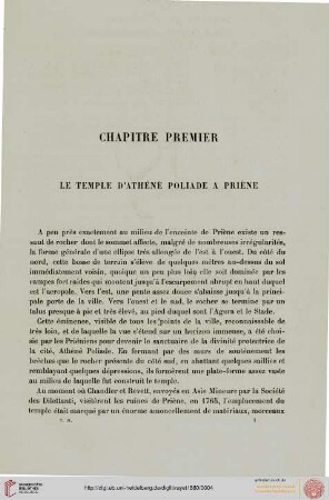 Chapitre I: Le Temple d'Athénè Poliade a Priène