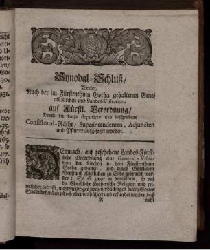 Synodal-Schluß ...
