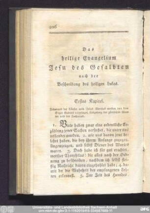 Das heilige Evangelium Jesu des Gesalbten nach der Beschreibung des heiligen Lukas.