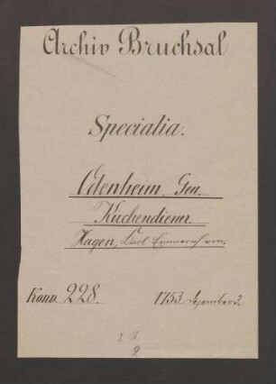 Instrumentum nobilitatis des Karl Emmerich von Hagen.