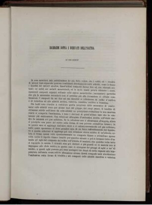 Ricerche Sopra I Derivati Dell' Isatina