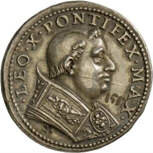 Medaille auf Papst Leo X. mit Darstellung der Liberalitas, 1513-1521