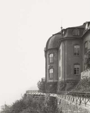 Rokokoschloss : Dornburger Schlösser, Rokoko-Schloss, Teilansicht der Talseite