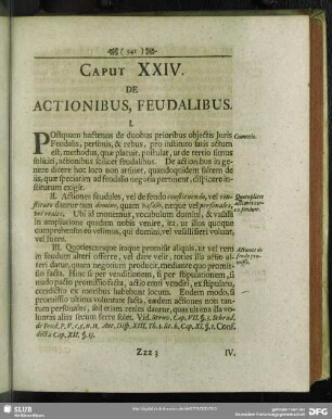 Caput XXIV. De Actionibus, Feudalibus