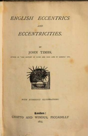 English Eccentrics and Eccentricities : With numerous Illustrations