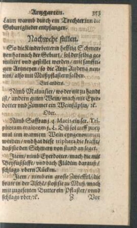 Nachwehe stillen.