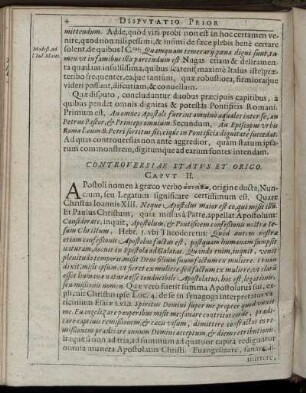 Caput II. Controversiae Status Et Origo.