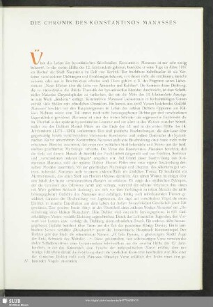 Die Chronik Des Konstantinos Manasses