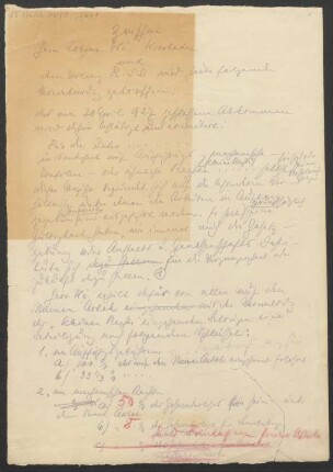 Hs. Entwurf eines Verlagsvertrags zwischen Lothar Windsperger und B. Schott's Söhne
