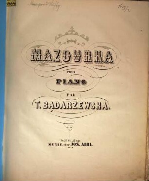 Mazourka pour piano