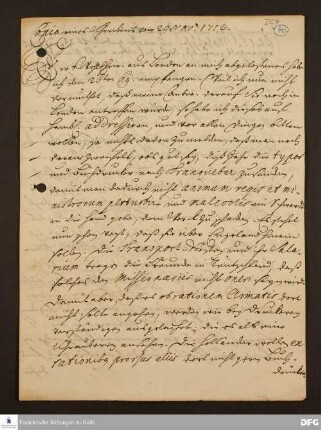 Brief von August Hermann Francke an [Anton Wilhelm Böhme ?].