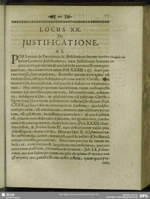 Locus XX. De Iustificatione