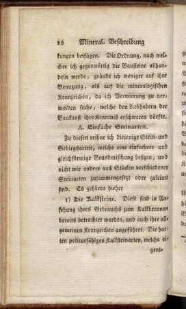 1) Die Kalksteine.
