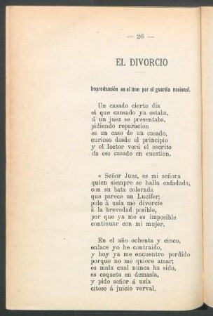 El divorcio : Improvisación en el tren por el guardia nacional