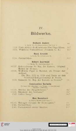 IV. Bildwerke
