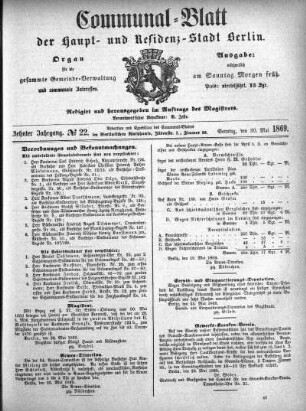 1869,22: No. 22, 30. Mai 1869