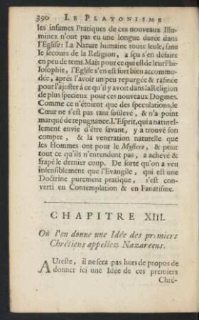 Chapitre XIII. Où l'on donne une Idée des premiers Chrétiens appellez Nazareens