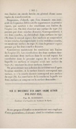 Sur le mouvement d'un corps solide autour d'un point fixe.