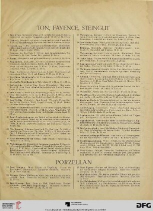 Ton, Fayence, Steingut (Nr. 1-33)