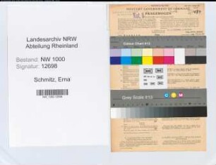 Entnazifizierung Erna Schmitz, geb. 24.08.1902 (Bankangest.)