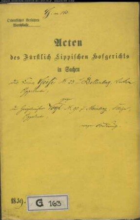 Geise Nr. 23 zu Bellenberg gegen Vogt zu Meinberg