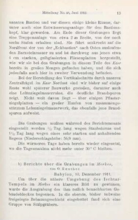 2b. Berichte über die Grabungen am Merkes
