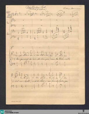 Des Hirten Lied - Mus. Hs. 1394,18 : Coro maschile, fl, pf; G