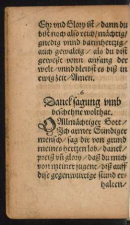6 Dancksagung umb beschehne wolthat.