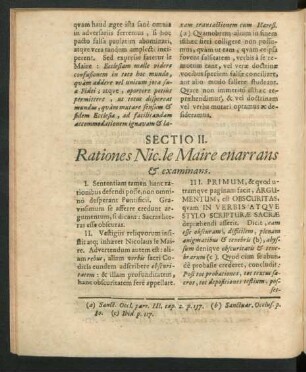 Sectio II. Rationes Nic. le Maire enarrans & examinans.