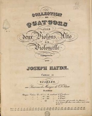 Collection de quatuors : pour 2 violons, alto et violoncelle, 18
