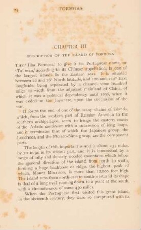 Chapter III. Description of the island of Formosa