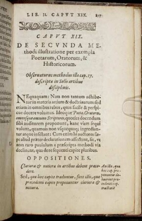 Caput XIX. De Secunda Methodi illustratione per exempla Poetarum, Oratorum, & Historicorum.
