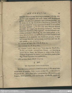 §. XIV. De Statibus Ecclesiasticis