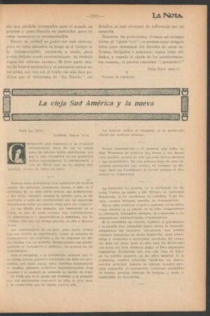 La vieja Sud América y la nueva