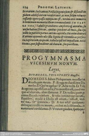 Progymnasma Vicesimum Nonum. Leges